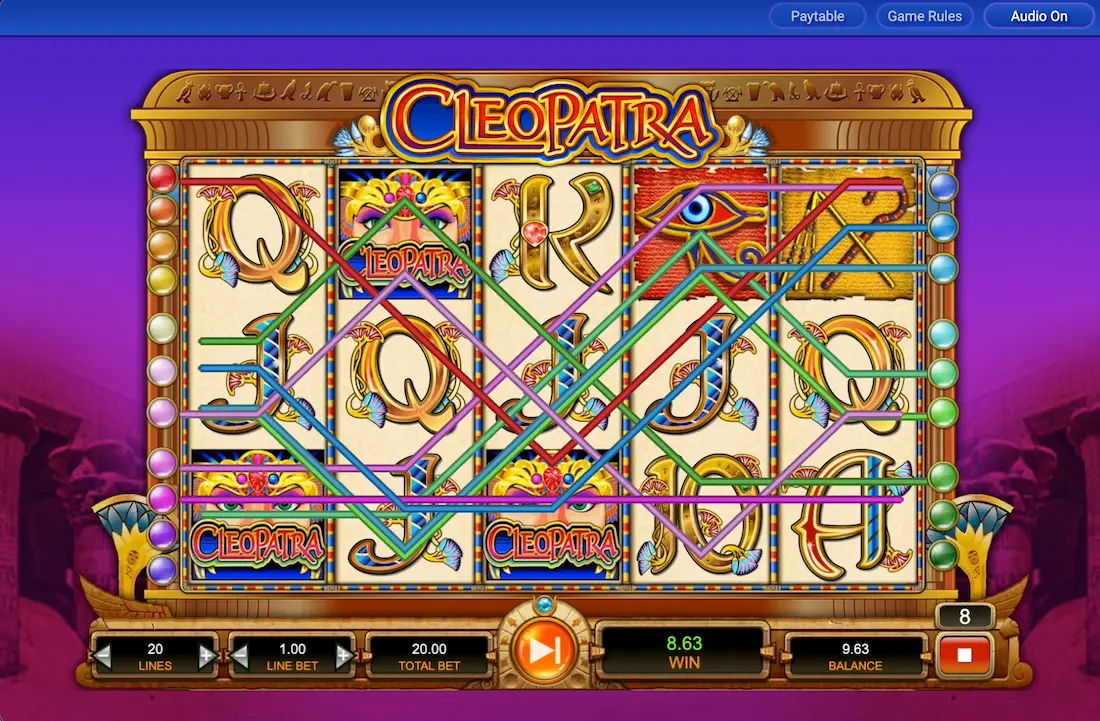Cleopatra Free Spins Feature Preview
